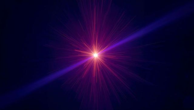 Radiating starburst with dynamic blue-violet approach