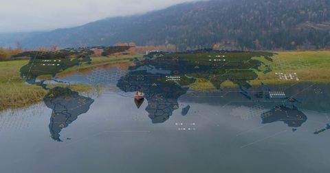 Adventurous Canoeing with Digital World Map Overlay