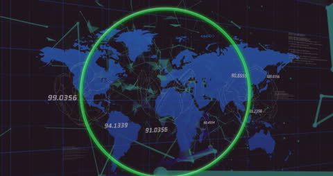 Futuristic Global Business Connections with Digital Interface