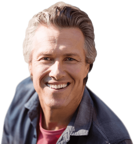 Close-Up Portrait of Smiling Man with Casual Attire Transparent Background