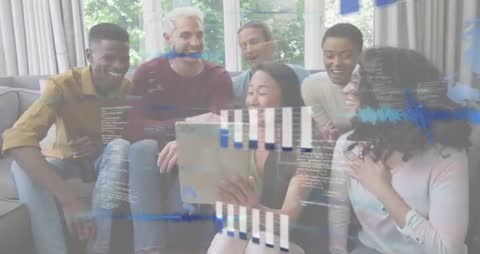 Team Discussing Business Insights with Digital Forecast Visuals