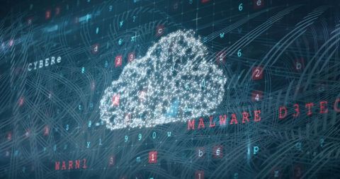 Digital Cloud with Cybersecurity Concept Amidst Malware Detection - Download Free Stock Images Pikwizard.com