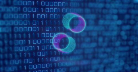 Neon Circles Over Binary Code with Futuristic Design - Download Free Stock Images Pikwizard.com