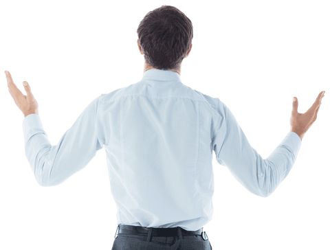 back view of businessman on transparent background showing uncertainty - Download Free Stock Videos Pikwizard.com
