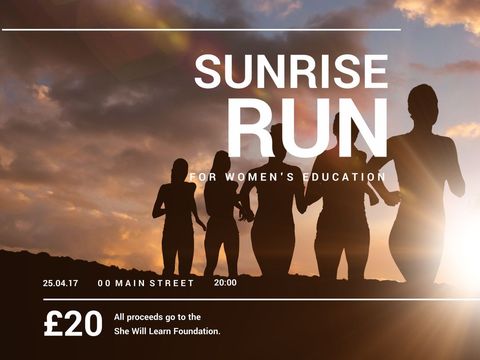 Charity Run at Sunrise Promoting Women's Education - Download Free Stock Templates Pikwizard.com