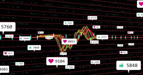 Digital Analytics Visualization with Interactive Metrics and Icons