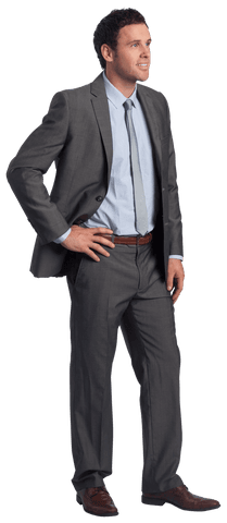 Transparent Background Smiling Businessman in Formal Suit