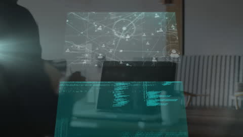 Futuristic Data Processing with Businessman Concept