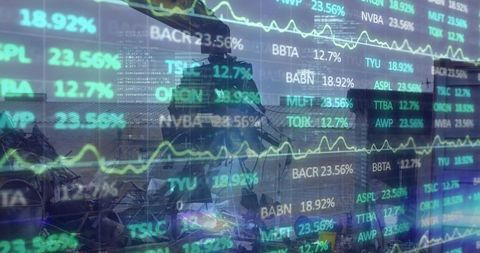 Digital interface display over rubbish dump with data analytics