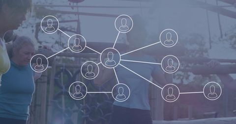 Women Uniting with Technology in Outdoor Fitness Environment