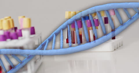 DNA Strands and Test Tubes: Genetic Research and Analysis Concept