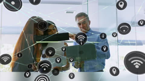 Business Team Collaborating in Digital Network Environment