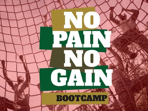 motivational no pain no gain bootcamp promo design - Download Free Stock Templates Pikwizard.com