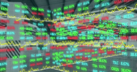 Data Animation Overlays with Stock Market Graphics