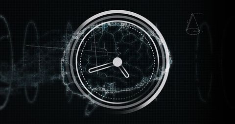 Futuristic Digital Clock Concept with Abstract Waves - Download Free Stock Images Pikwizard.com