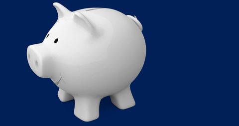White Piggy Bank Against Dark Blue Background - Download Free Stock Images Pikwizard.com
