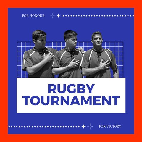 Rugby Tournament Poster Featuring Enthusiastic Players