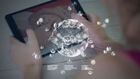 Digital Network Connectivity with Data Overlaid on Tablet