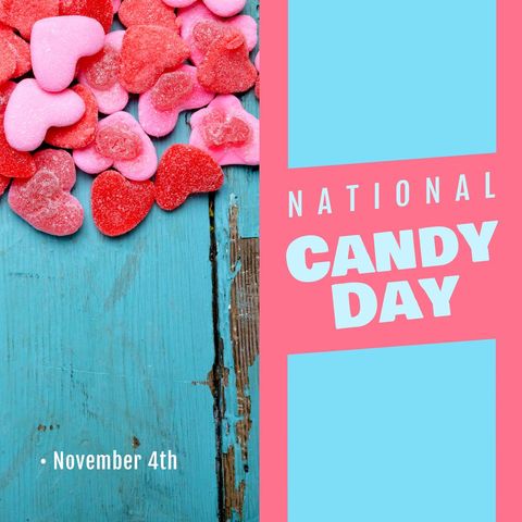 National candy day celebration creative design with heart candies