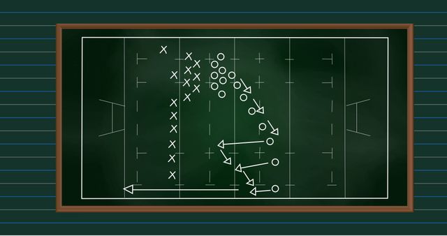 American Football Strategy Play Diagram on Chalkboard - Download Free Stock Images Pikwizard.com