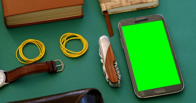 Organized Desk with Smartphone and Office Supplies - Download Free Stock Images Pikwizard.com