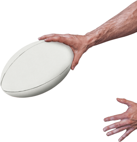 transparent rugby pass gesture focusing on hands and ball - Download Free Stock Videos Pikwizard.com