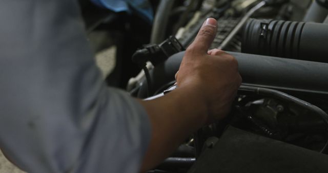 Mechanic Working on Car Engine in Auto Repair Shop - Download Free Stock Images Pikwizard.com