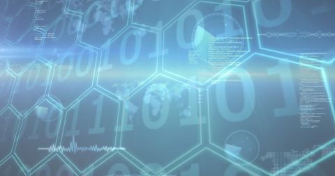 Digital Data Processing Interface with Hexagonal Elements - Download Free Stock Images Pikwizard.com