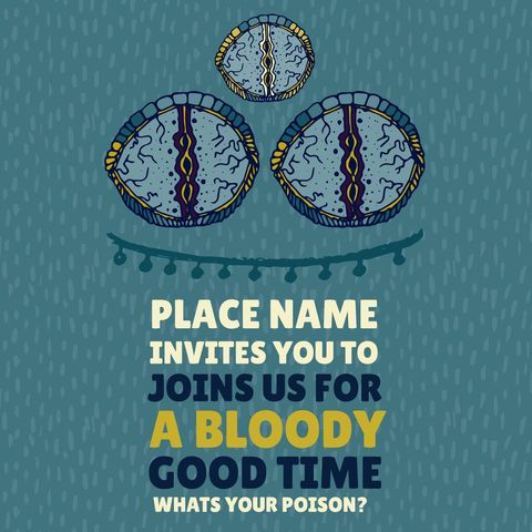 Halloween Party Invitation with Quirky Brain Graphics - Download Free Stock Templates Pikwizard.com