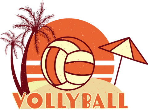 retro coastal volleyball design on transparent background - Download Free Stock Videos Pikwizard.com