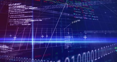 Digital Stock Market Data Streams with Binary Code and Graphs - Download Free Stock Images Pikwizard.com