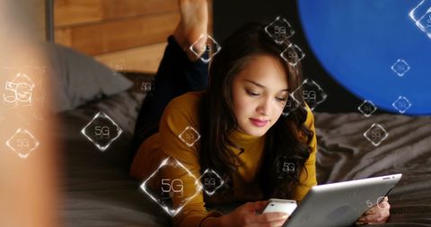 Young woman using smartphone symbolizing digital connectivity