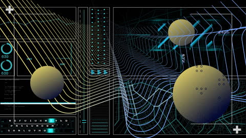 Futuristic Digital Interface with Abstract 3D Spheres