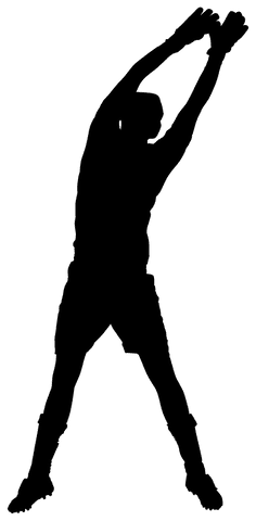 Silhouette of dynamic goalkeeper leap transparent illustration