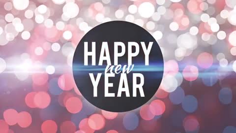 New Year Greeting Text on Glowing Festive Background