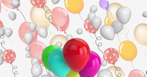 Digital Multicolored Balloons Against White Background - Download Free Stock Images Pikwizard.com