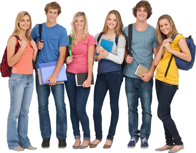 Group of Smiling Students with Backpacks, Transparent Background - Download Free Stock Videos Pikwizard.com