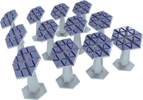 transparent hexagon pattern solar energy equipment on white stand - Download Free Stock Videos Pikwizard.com