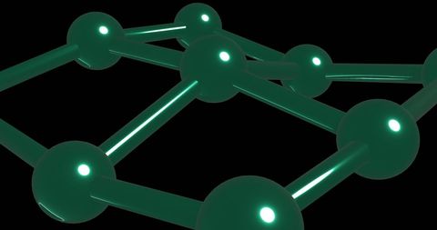 Digital network structure illuminated on dark background