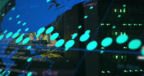 Global Data Processing with Female Worker in Server Room