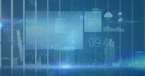 futuristic digital interface over dynamic cityscape - Download Free Stock Images Pikwizard.com