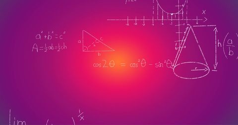 mathematical formulas on gradient pink background - Download Free Stock Images Pikwizard.com