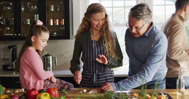 Happy Multigenerational Family Cooking Together in Modern Kitchen - Download Free Stock Images Pikwizard.com