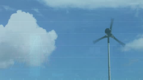 Renewable Energy Symbol with Data Visualization Overlay