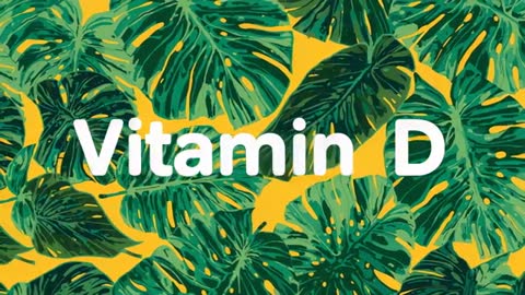 Vitamin D animated tropical parallax loop with shifting monstera leaves and bold text