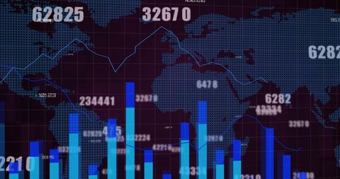 Digital Data Visualization on Global World Map - Download Free Stock Images Pikwizard.com