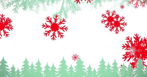 festive snowflakes and evergreen christmas trees - Download Free Stock Images Pikwizard.com