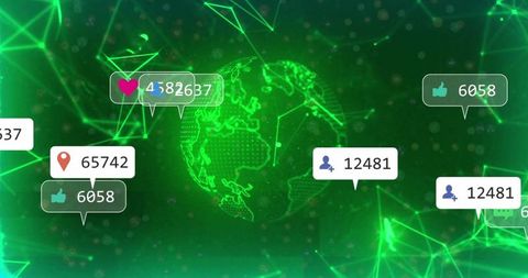 Social Media Interactions on Digital Green Globe