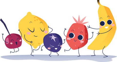cheerful fruits with faces on transparent background illustration - Download Free Stock Videos Pikwizard.com