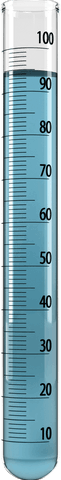 transparent measuring cylinder with blue solution close-up - Download Free Stock Videos Pikwizard.com